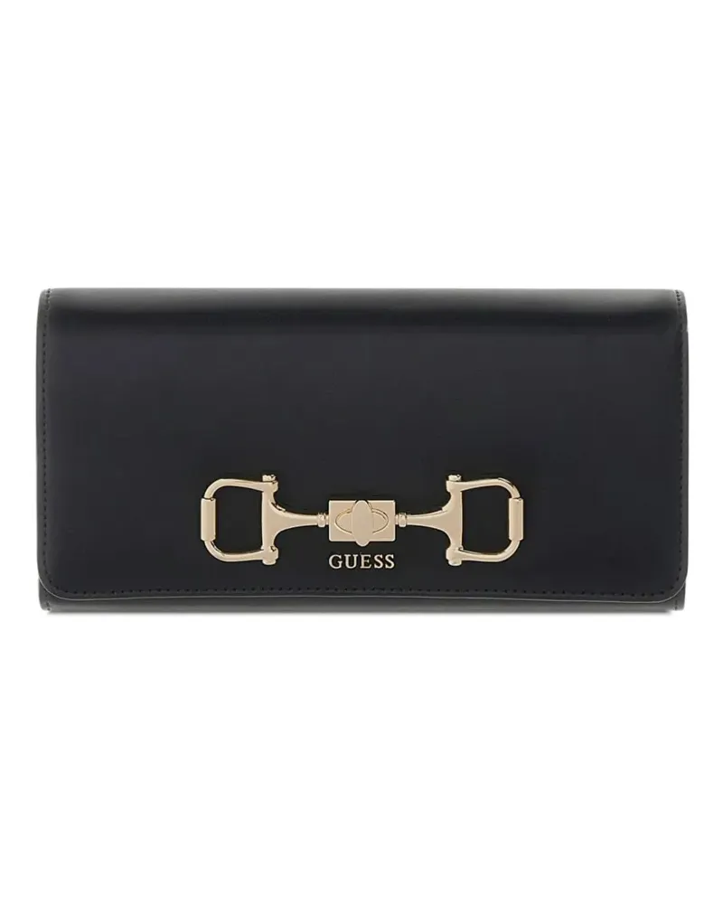 Guess logo-plaque wallet - Schwarz Schwarz