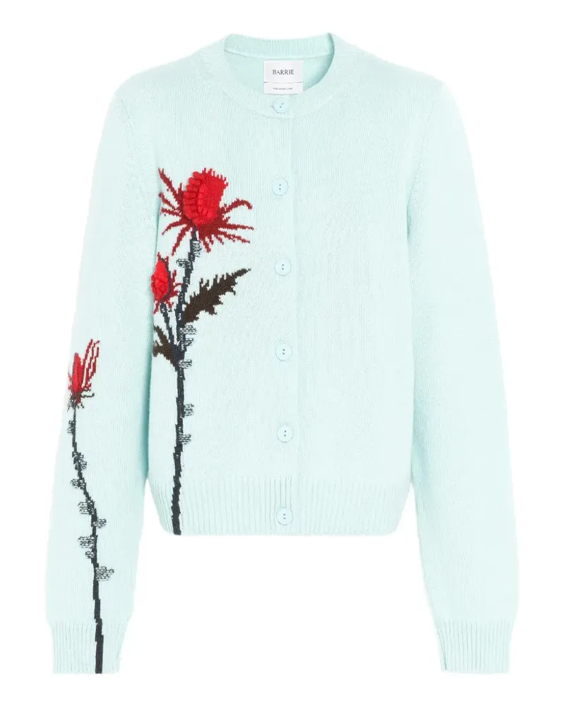 Barrie thistle-motif cashmere cardigan - Blau Blau