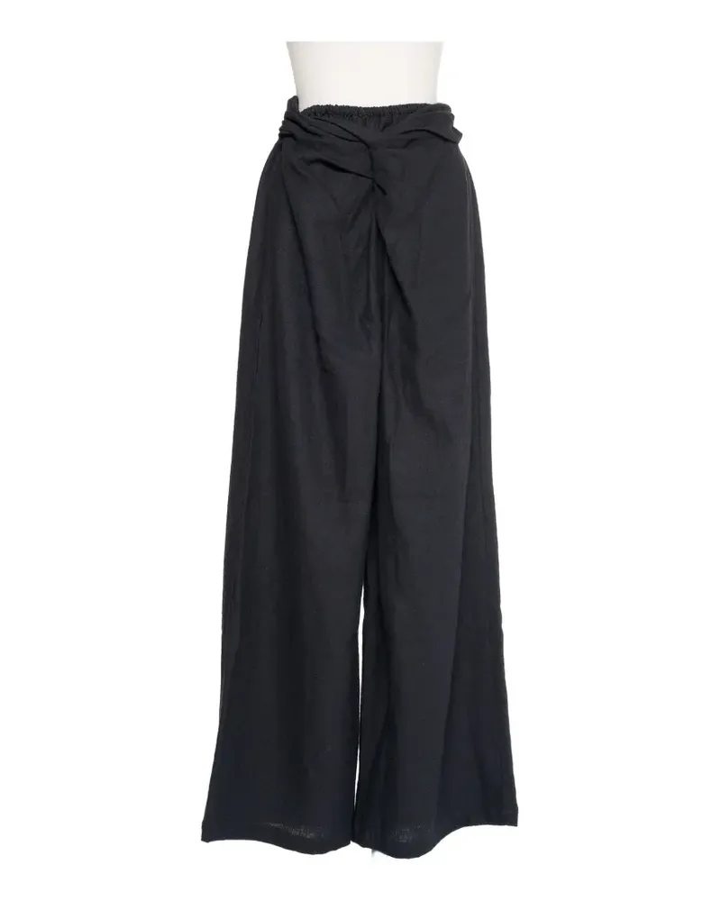 Muller of Yoshiokubo twist-detail palazzo pants - Schwarz Schwarz
