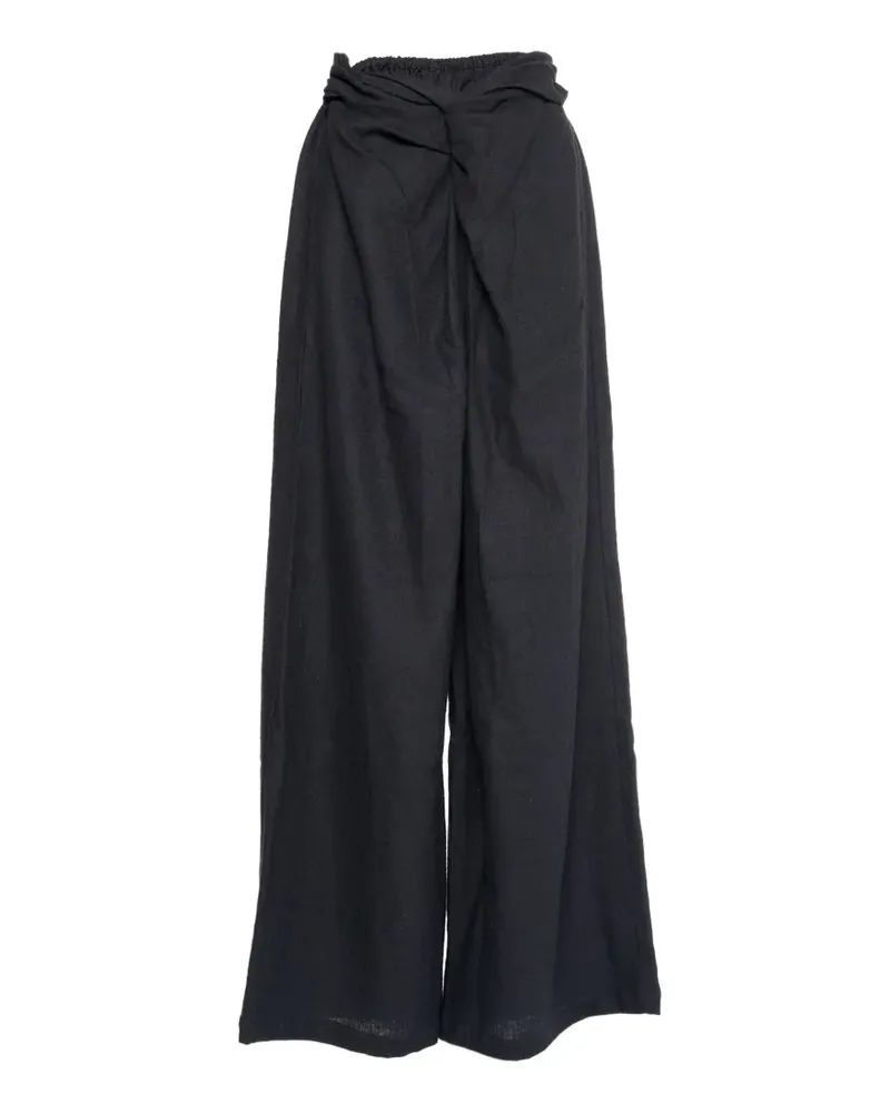 Muller of Yoshiokubo twist-detail palazzo pants - Schwarz Schwarz