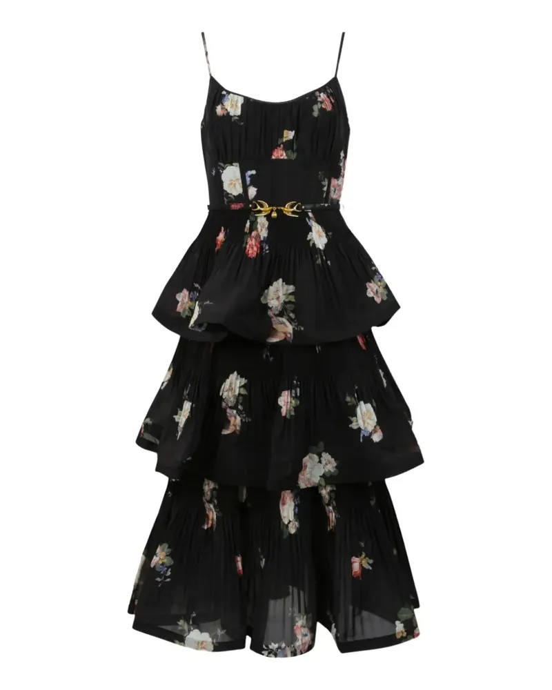 Zimmermann Kleid mit Vogel-Print - Schwarz Schwarz