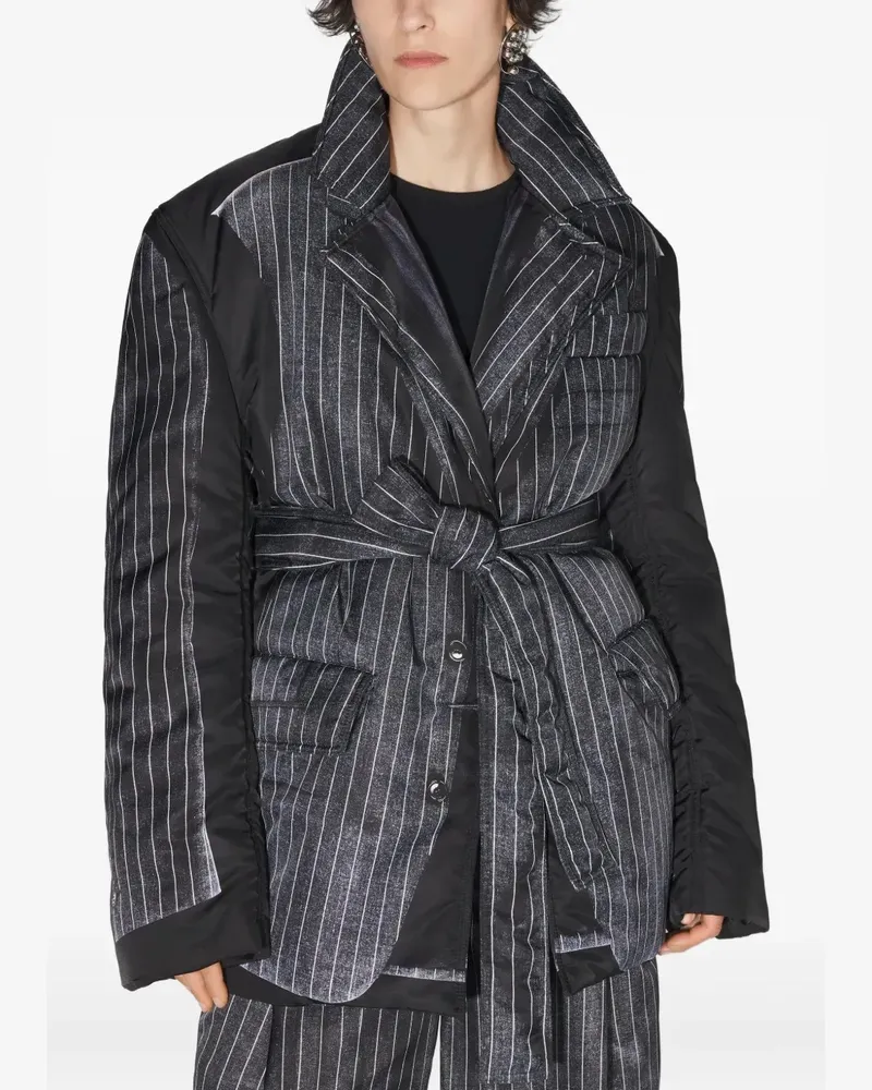 Jean Paul Gaultier Wattierte Trompe-l'oeil-Jacke - Schwarz Schwarz