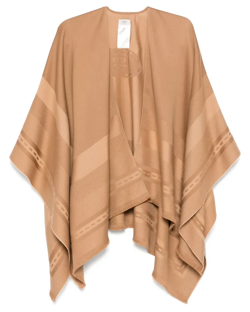 Fendi Jacquard-Poncho - Braun Braun
