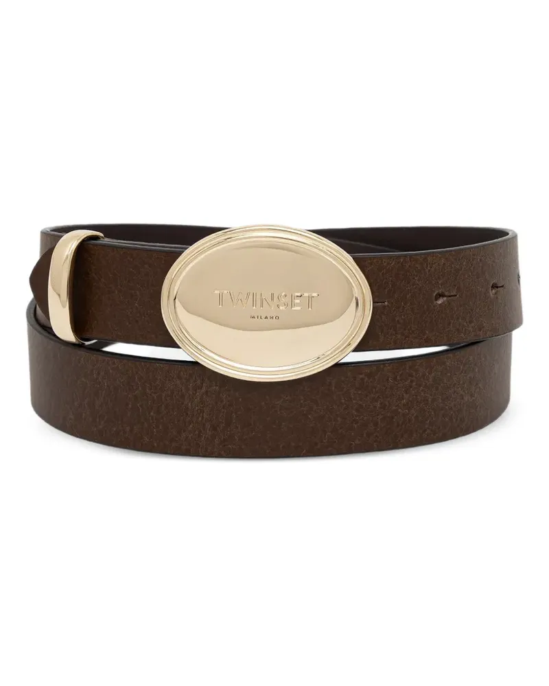 Twin-Set Gürtel mit ovaler Schnalle - Braun Braun