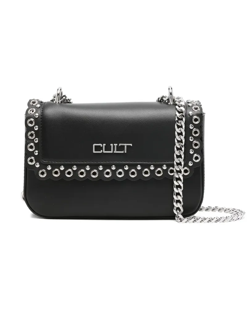 Cult Umhängetasche mit Ösendetail und Kettenriemen - Schwarz Schwarz