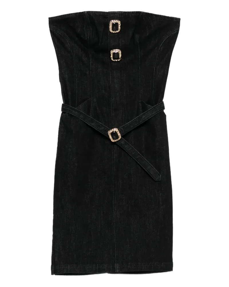 Self-Portrait Schulterfreies Midikleid mit Schnallendetail - Schwarz Schwarz