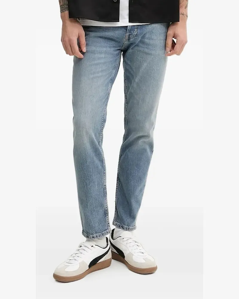 HUGO BOSS Ausgeblichene Jeans mit Leder-Patch - Blau Blau