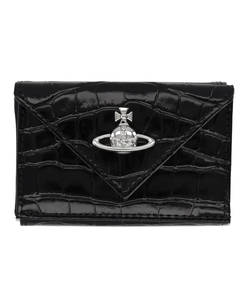 Vivienne Westwood Orb-detail croco-effect wallet - Schwarz Schwarz