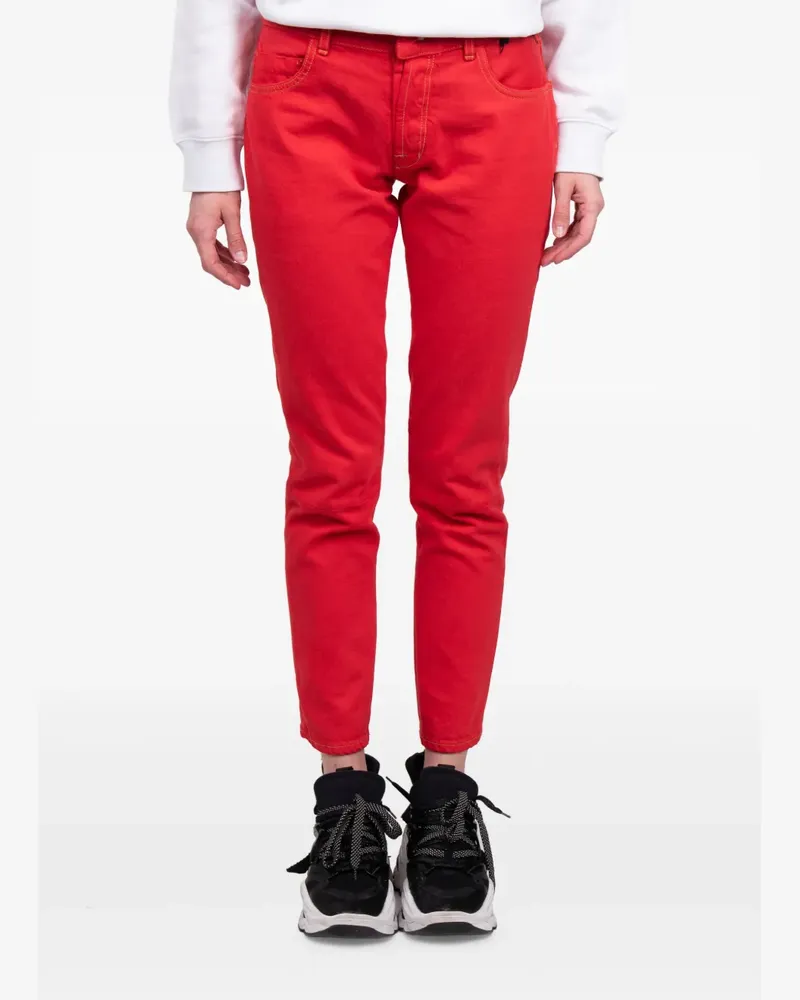 Unravel Halbhohe Tapered-Jeans - Rot Rot