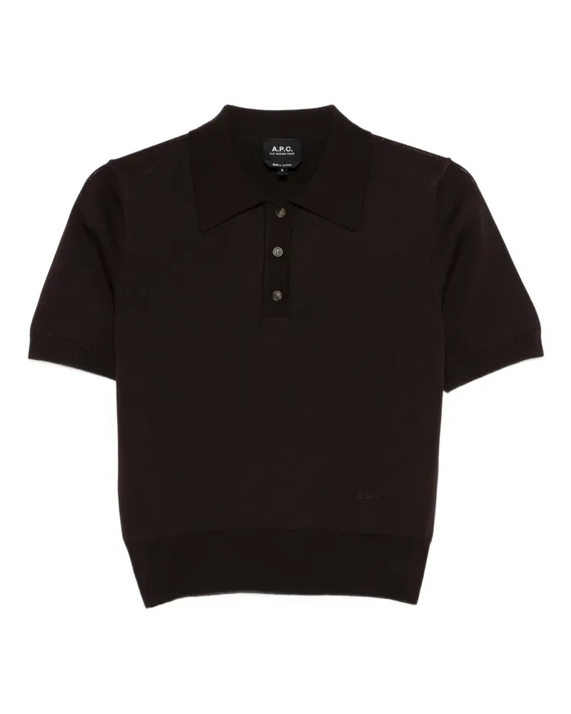 A.P.C. half-button polo shirt - Braun Braun