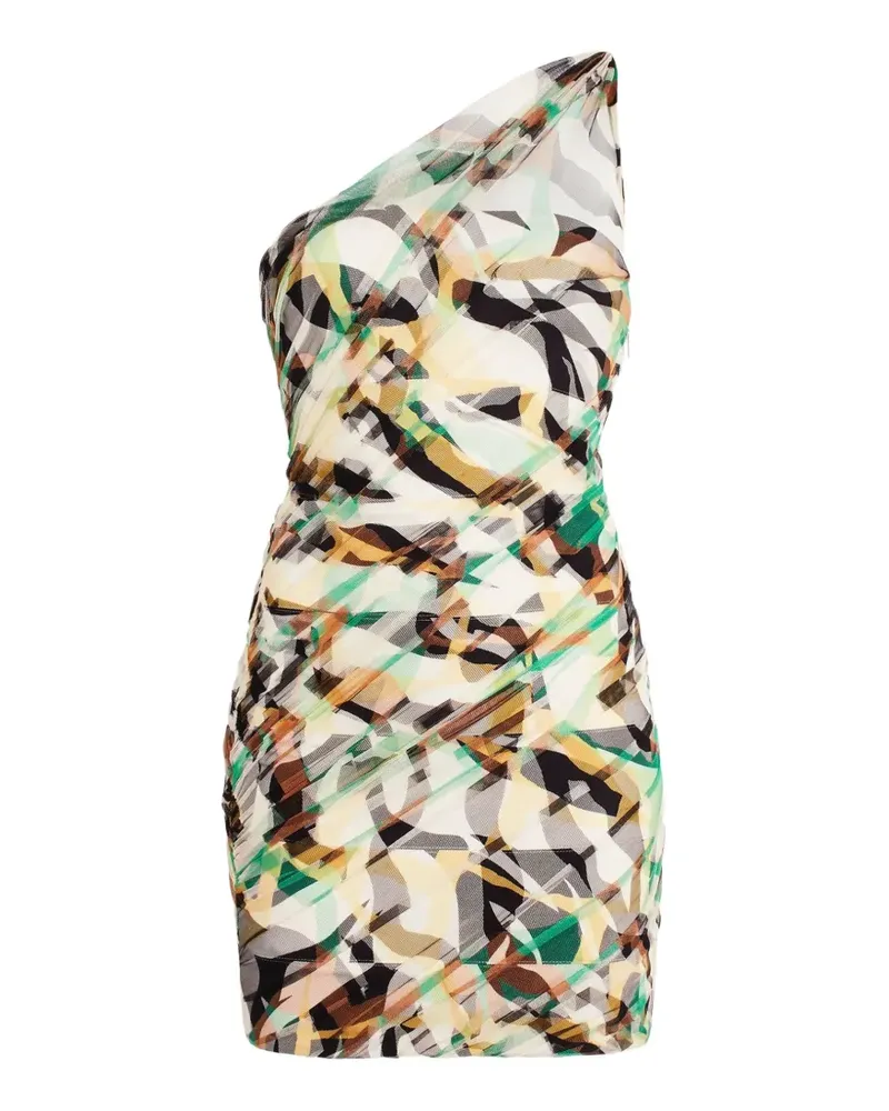 Roberto Cavalli Tüll-Kleid mit Macro Tiger Twiga Print - Mehrfarbig Mehrfarbig