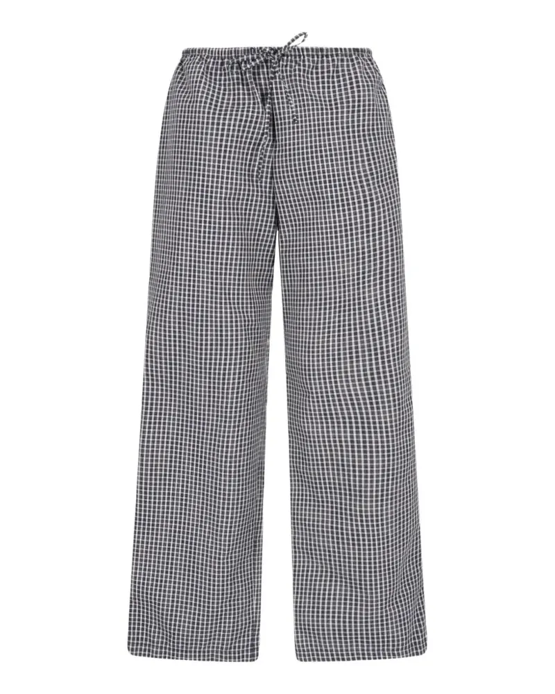 Dunst check-pattern drawstring trousers - Blau Blau