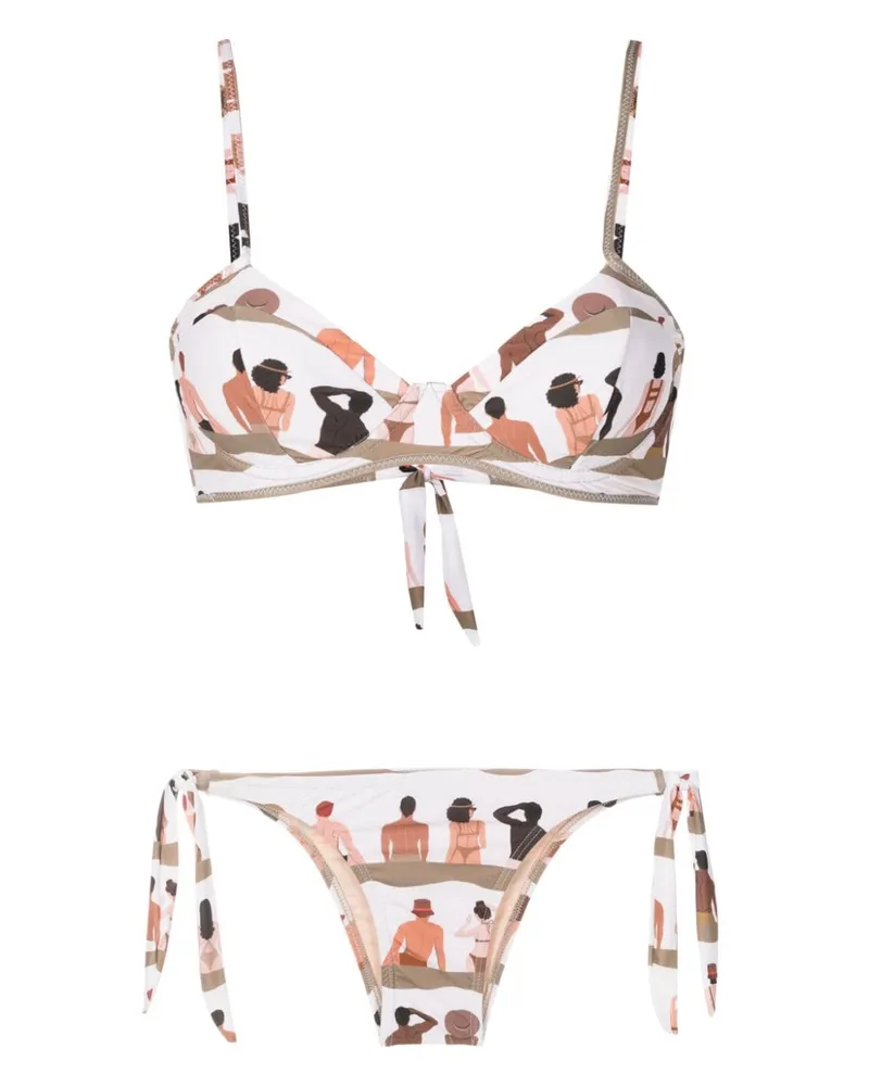 Amir Slama Bikini mit Print - Nude Nude