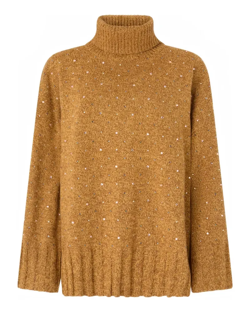 Pinko Rollkragenpullover mit Strass - Gelb Gelb
