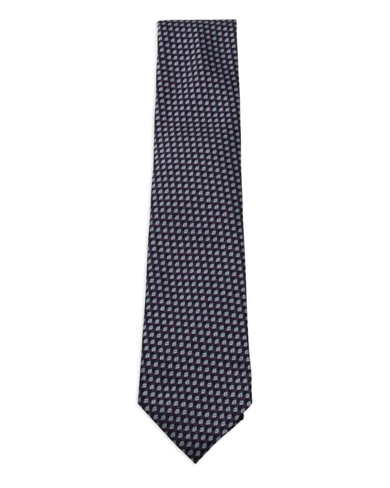 Ermenegildo Zegna Geometrisch gemusterte Krawatte - Violett Violett