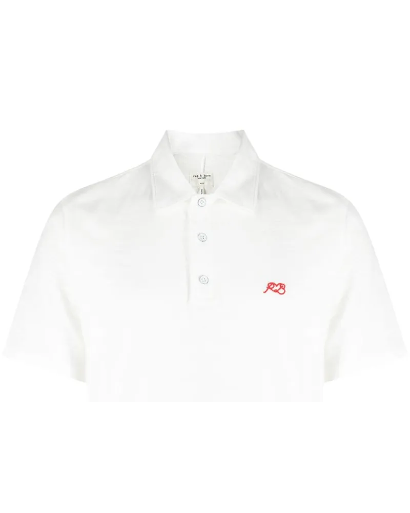 Rag & Bone Poloshirt mit Logo-Stickerei - Weiß Weiß