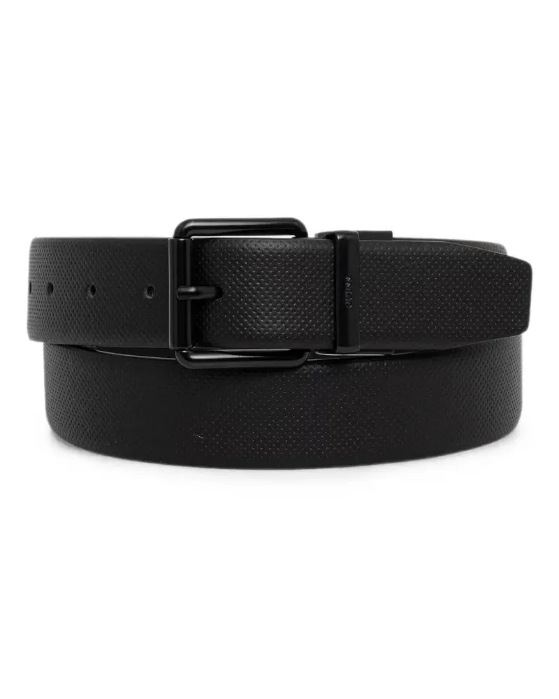 Guess Boston perforated-effect buckle-fastening belt - Schwarz Schwarz