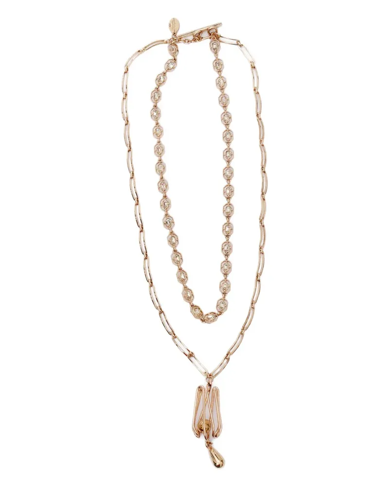 Max Mara Doppelreihige Halskette - Gold Gold