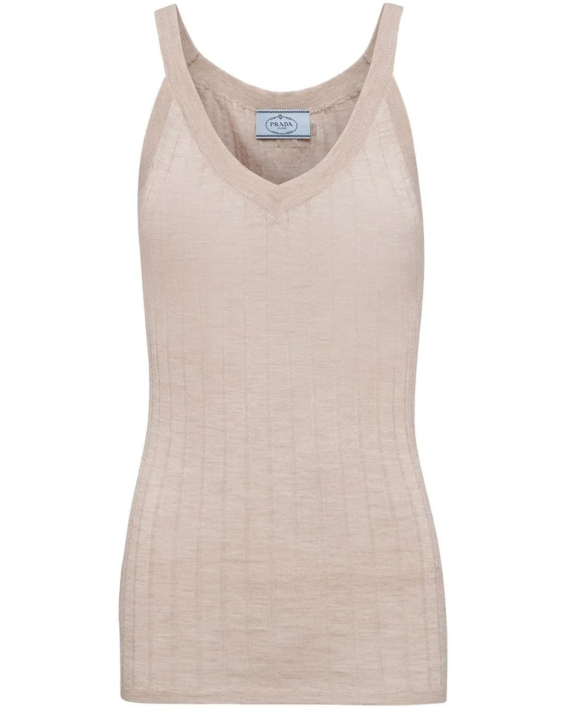 Prada Geripptes Tanktop - Nude Nude