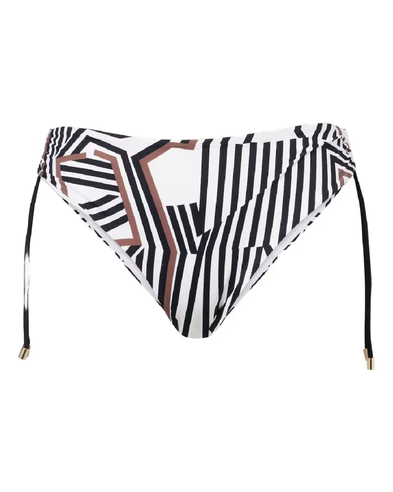 Max Mara Gestreiftes Sibilla Bikinihöschen - Weiß Weiß