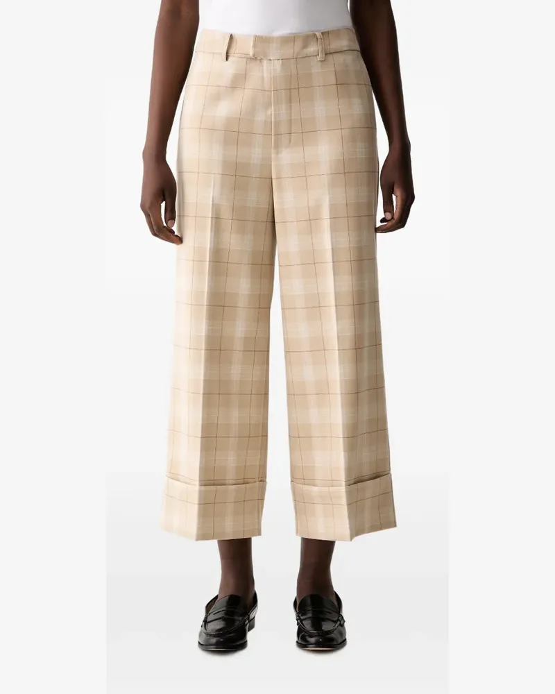 Mos Mosh MMLeyla Chels Cropped-Hose mit Karomuster - Nude Nude