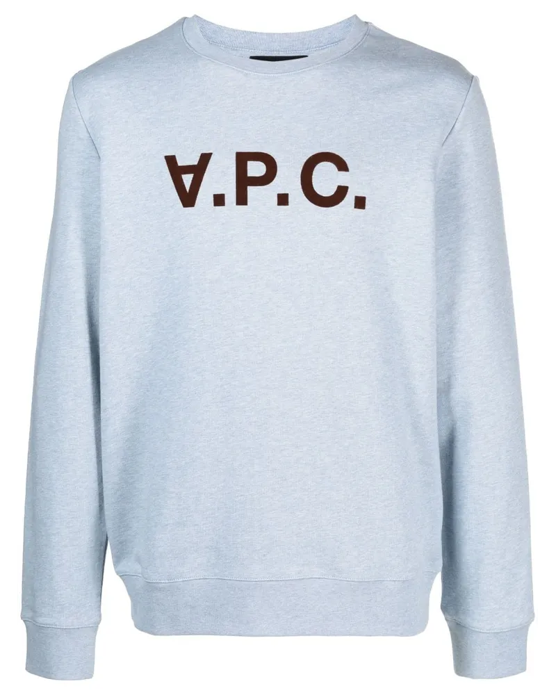 A.P.C. VPC Sweatshirt mit beflocktem Logo Blau