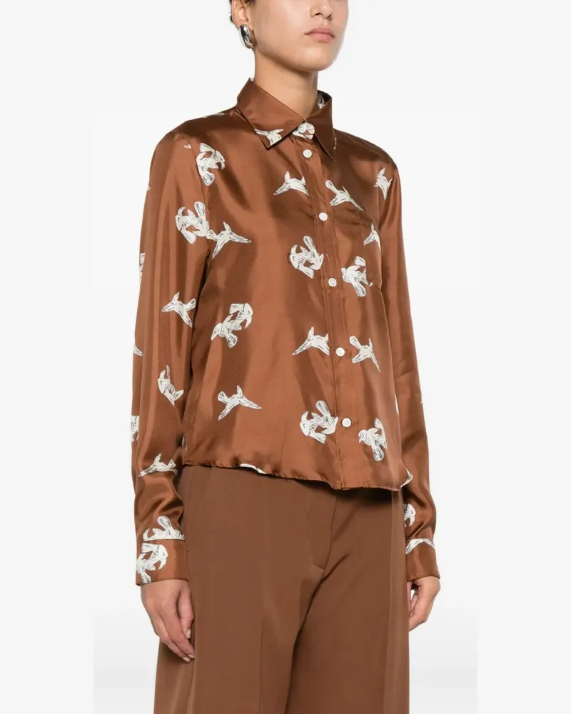 Marni Hemd mit Vogel-Print - Braun Braun