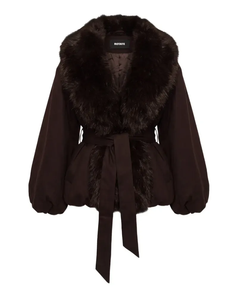 ROTATE Birger Christensen Jacke mit Faux Fur-Kragen - Braun Braun