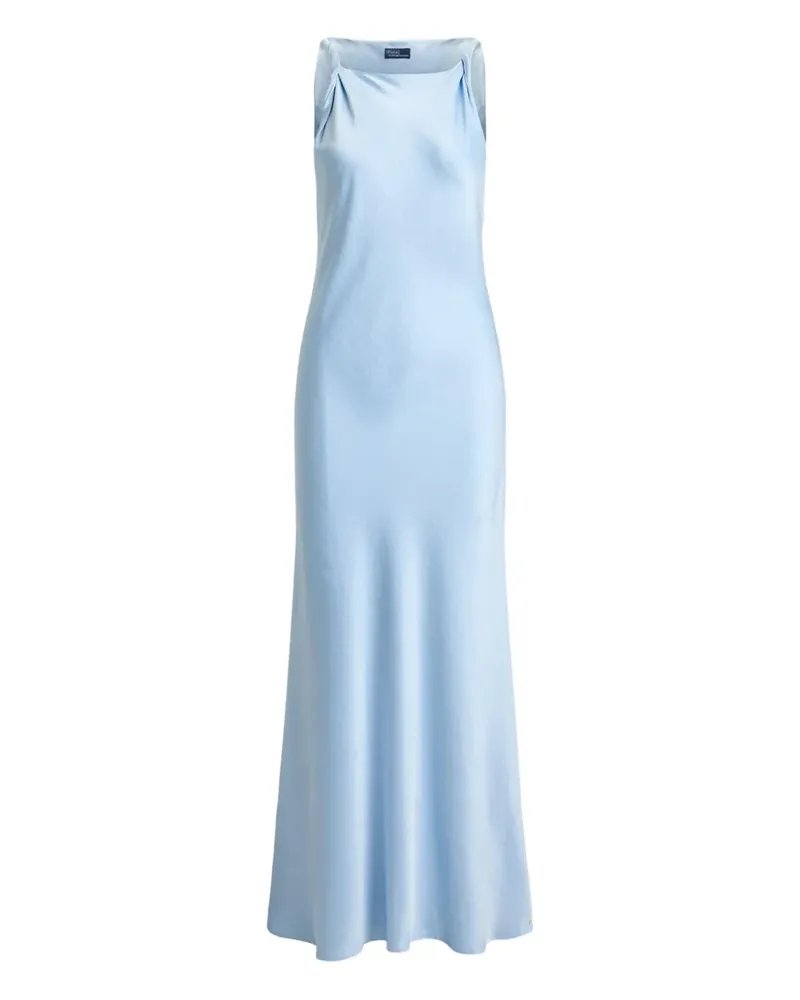 Ralph Lauren Satinkleid mit verdrehten Trägern - Blau Blau