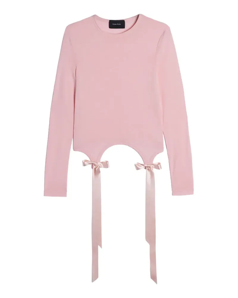 Simone Rocha bow-detail long-sleeve T-shirt - Rosa Rosa