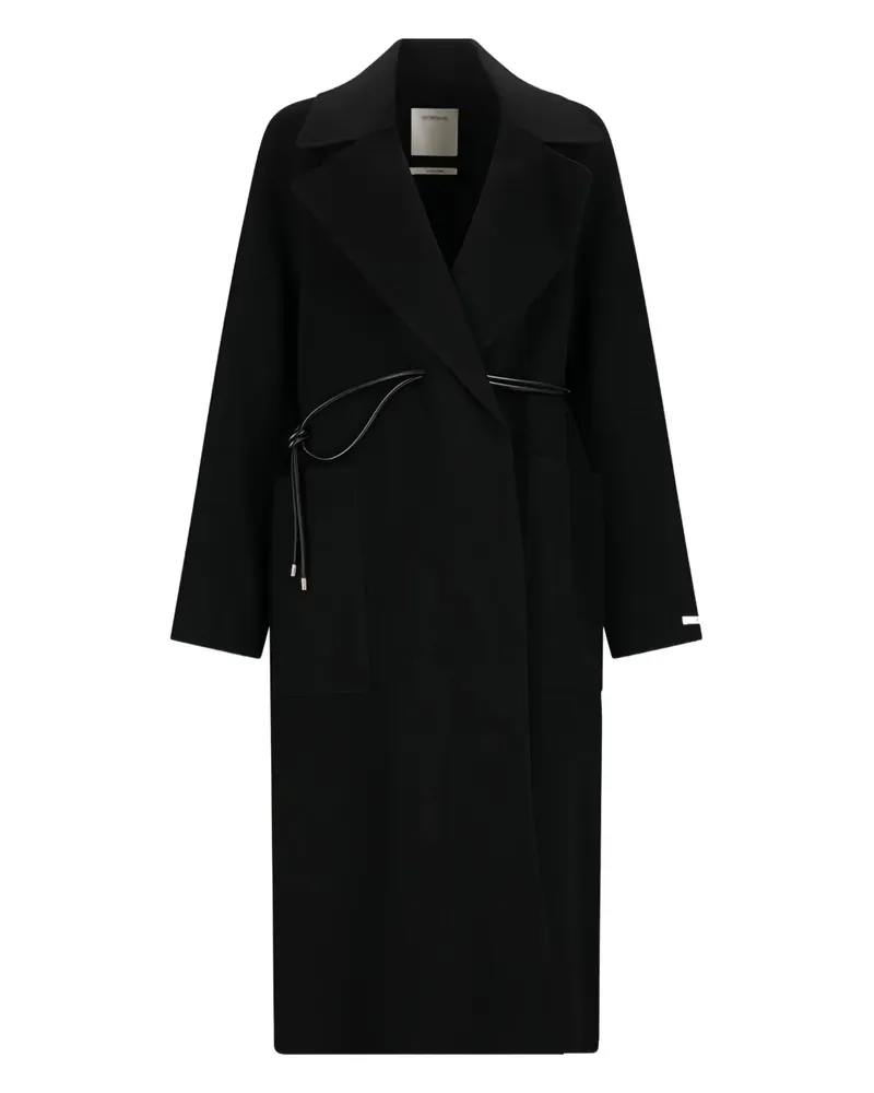 SPORTMAX Einreihiger Mantel mit Bindegürtel - Schwarz Schwarz