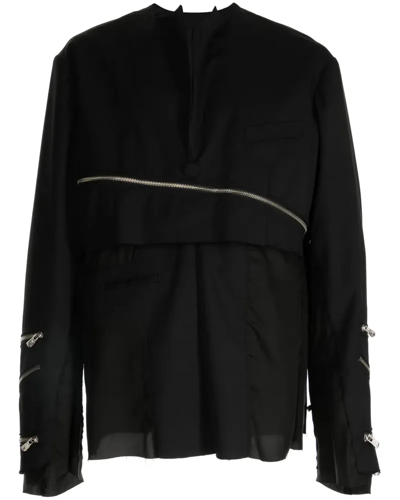 TheSoloIst Sweatshirt mit Reißverschlussdetail - Schwarz Schwarz