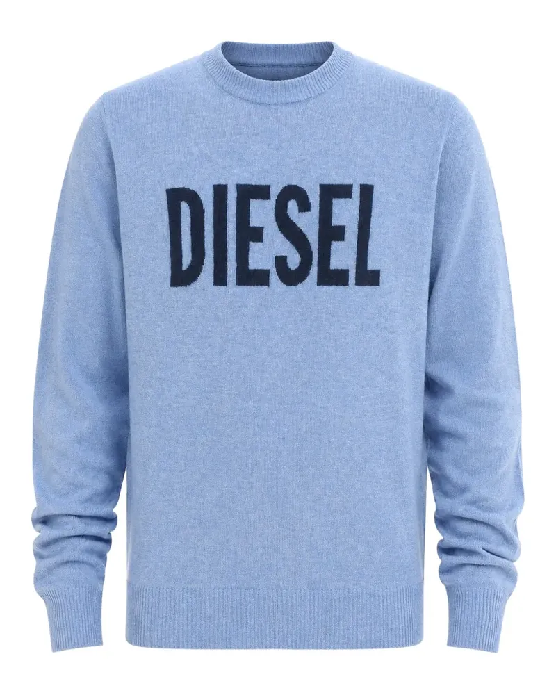 Diesel Pullover mit Jacquard-Logo - Blau Blau