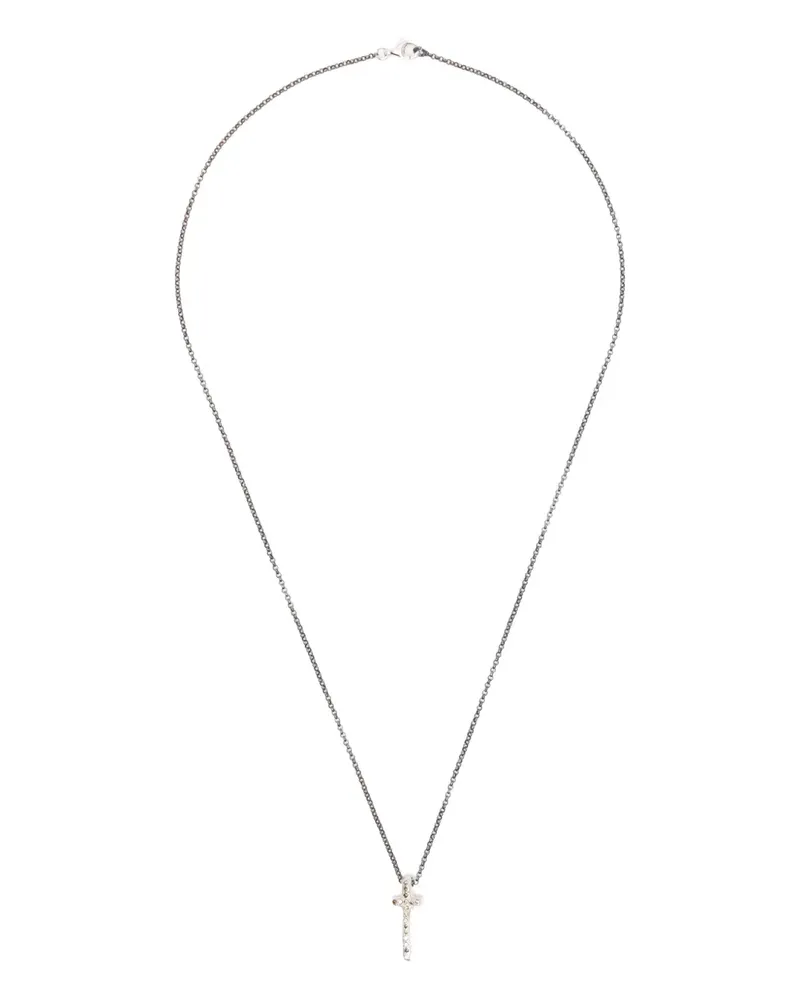 Rosa Maria Silberhalskette mit cognacbraunem Diamant Silber