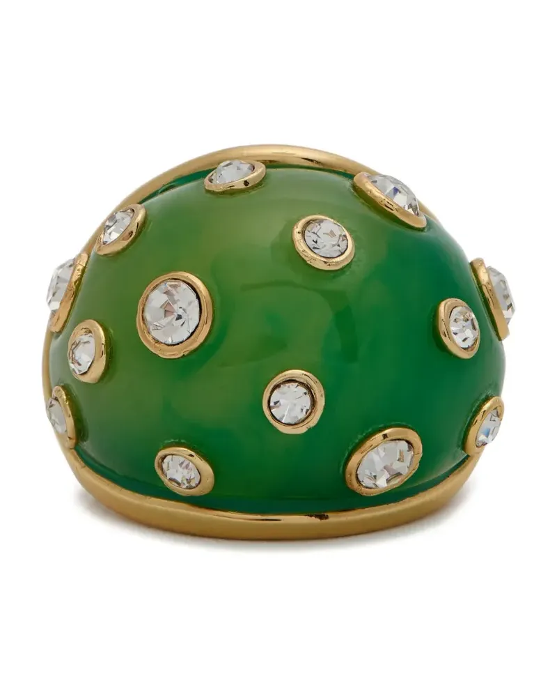 Kenneth Jay Lane crystal-embellished ring - Gold Gold