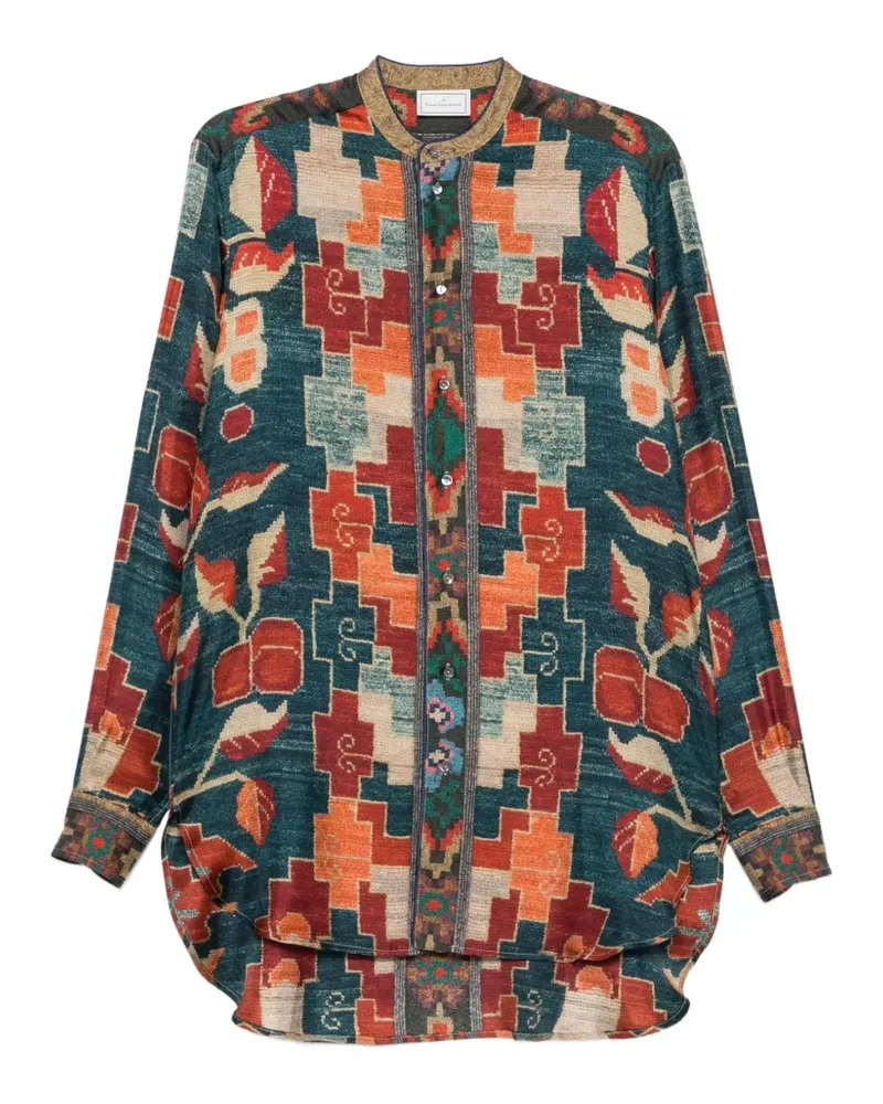 Pierre-Louis Mascia Hemd mit geometrischem Print - Blau Blau