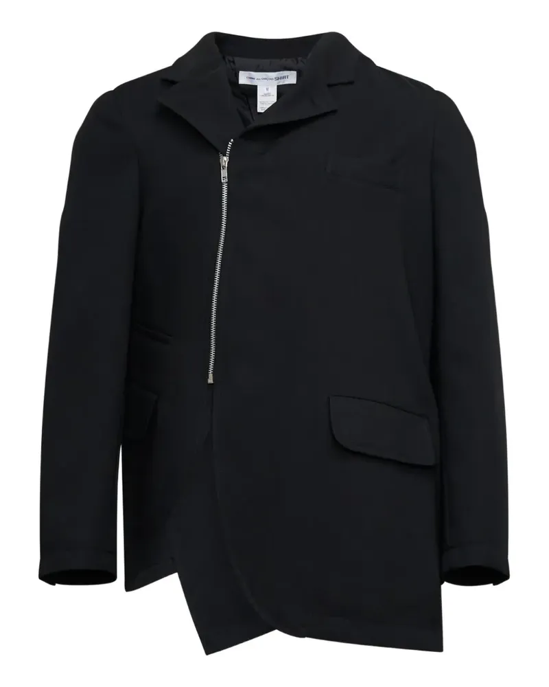 Comme des Garçons asymmetric zip-fastening jacket - Schwarz Schwarz