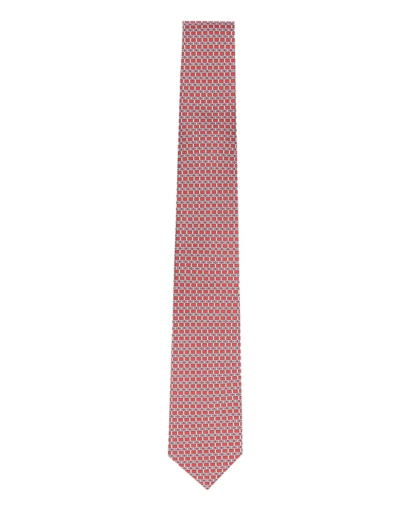 Ferragamo Seidenkrawatte mit Gancini-Print - Rot Rot