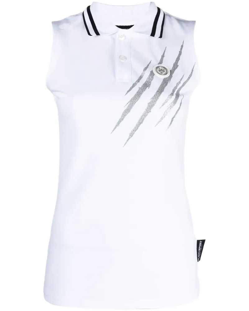 Philipp Plein Ärmelloses Poloshirt - Weiß Weiß