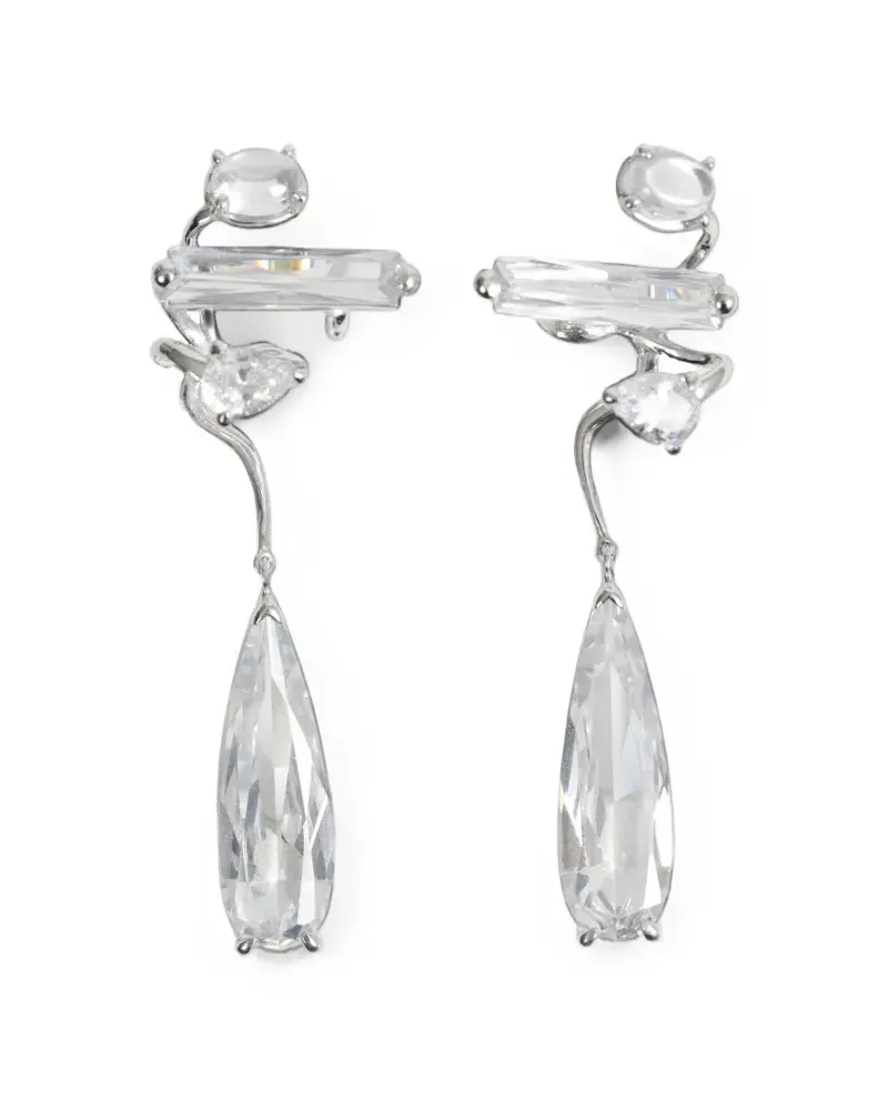 Alan Crocetti Clear Mixed Drop Bündchen mit Kristallen - Silber Silber