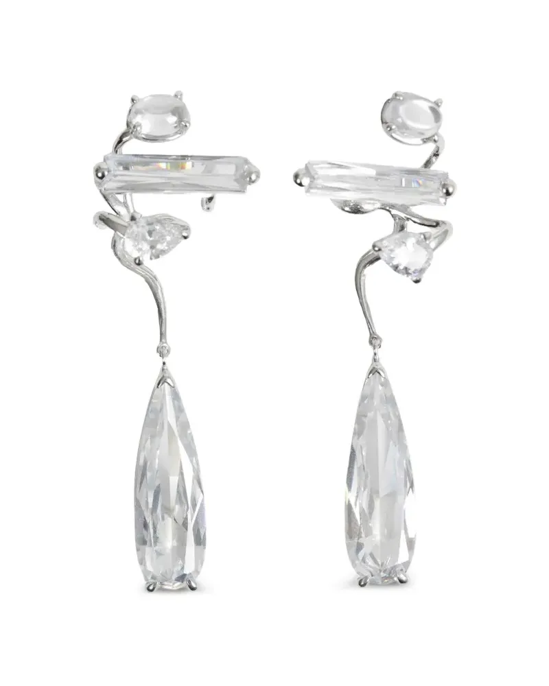 Alan Crocetti Clear Mixed Drop Bündchen mit Kristallen - Silber Silber