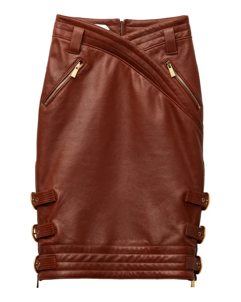 Versace Midirock aus Nappaleder - Braun Braun