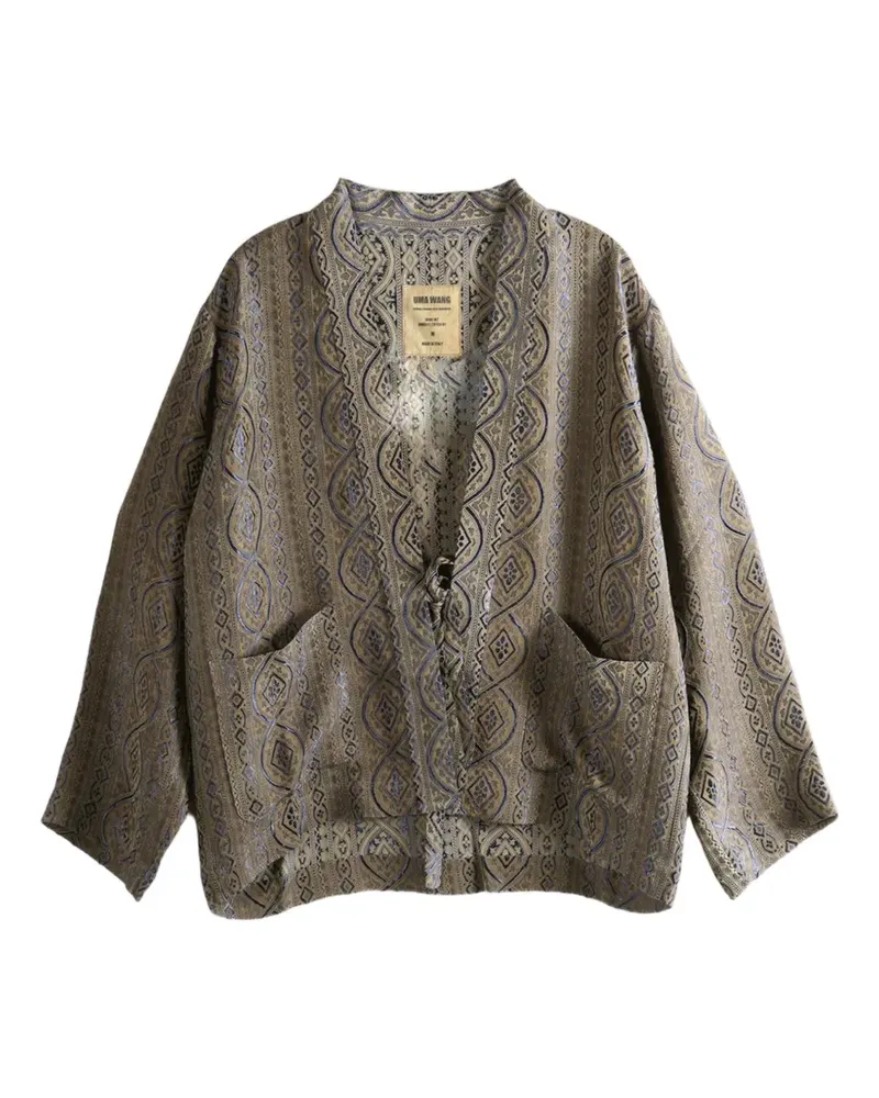 Uma Wang Juno patterned jacket - Blau Blau