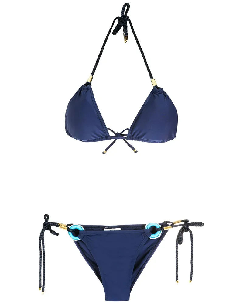 Amir Slama Bikini mit Perlen - Blau Blau