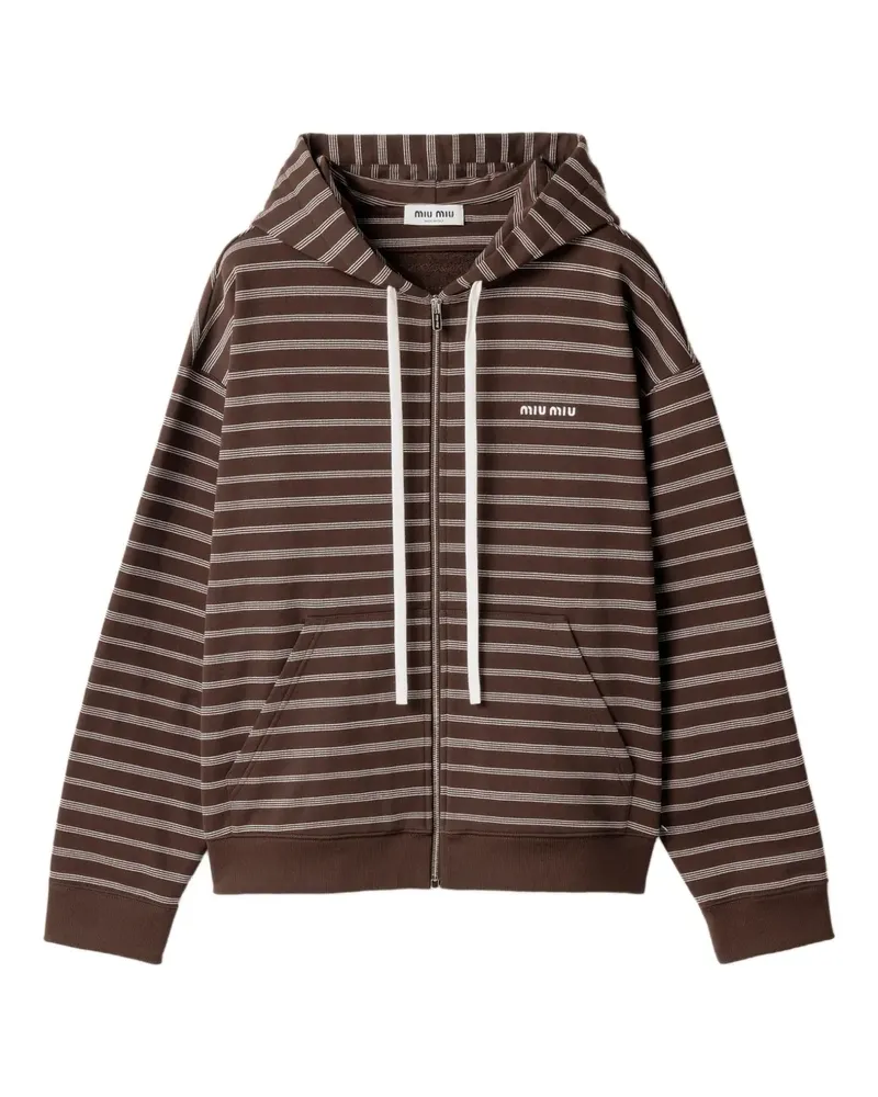 Miu Miu Sweatshirtjacke mit Kapuze - Braun Braun