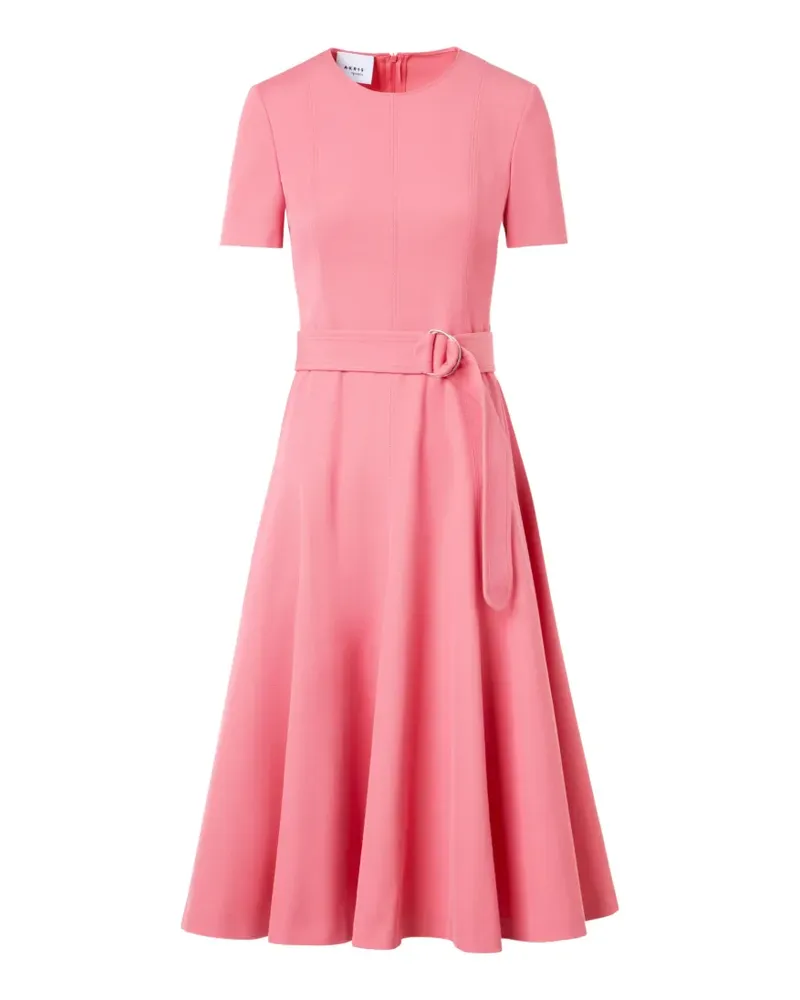 Akris belted short-sleeve midi dress - Rosa Rosa