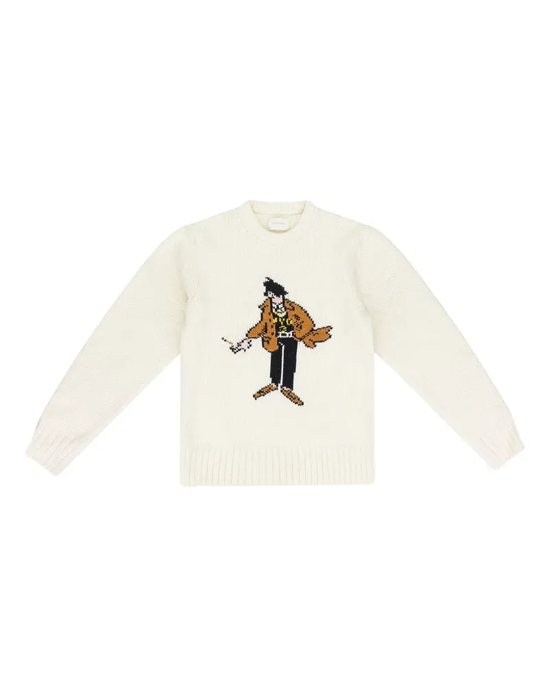 Aimé Leon Dore Pullover mit Karikatur - Weiß Weiß