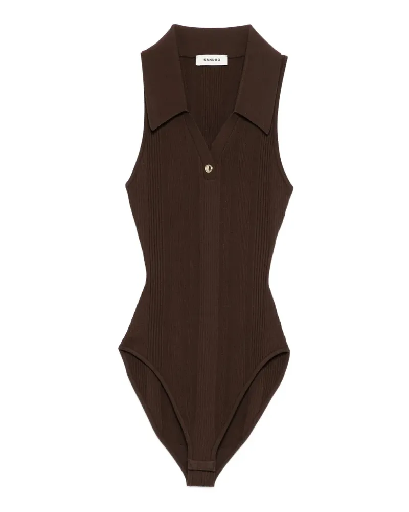 Sandro Body mit Poloshirtkragen - Braun Braun