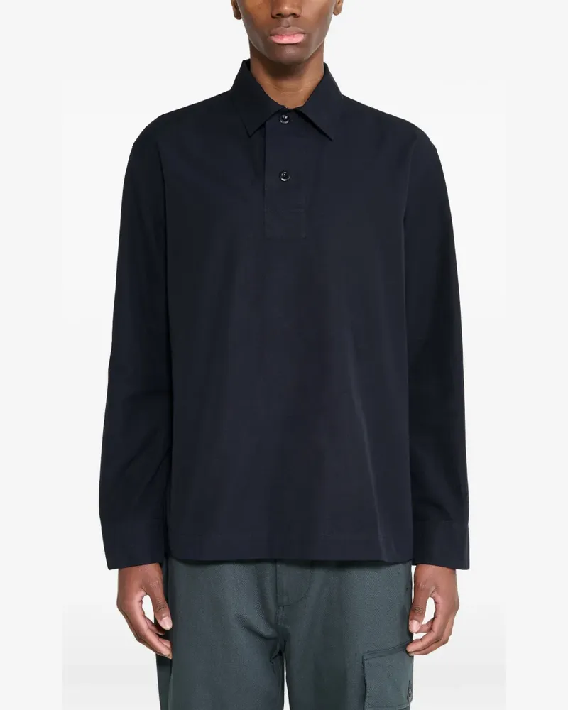 Margaret Howell Poloshirt mit versetzter Blende - Schwarz Schwarz