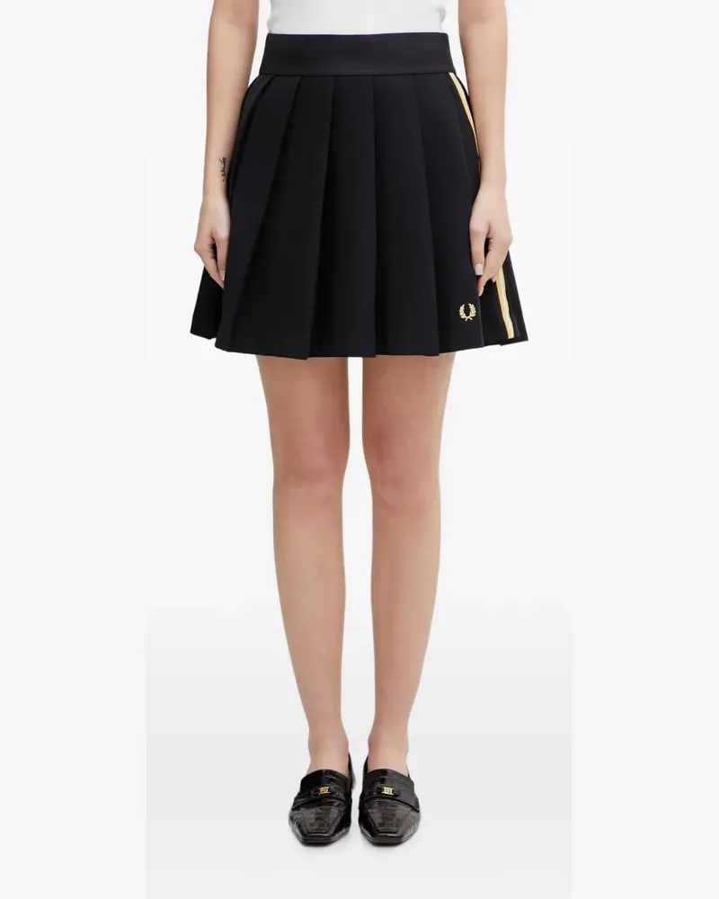 Fred Perry pleated stripe-detail skirt - Schwarz Schwarz